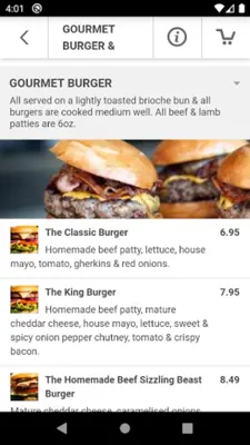 Gourmet Burger & Fries android App screenshot 5